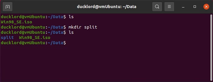 Comprimir archivos divididos en Ubuntu Mkdir Split