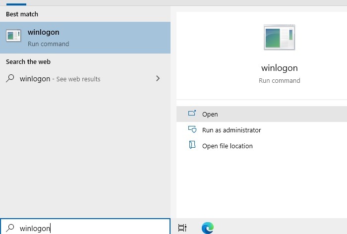 Captura de pantalla Inicio de sesión de Windows Winlogon