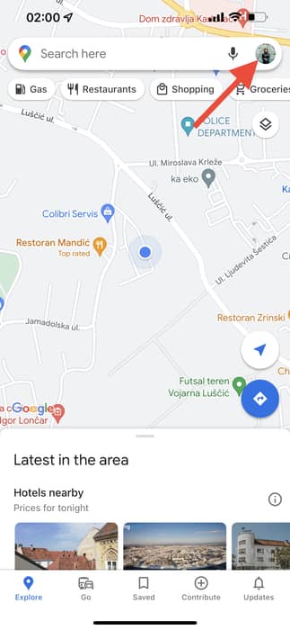 Historial de ubicaciones de Google móvil 1