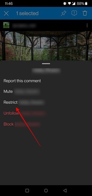 Comments Instagram Restrict