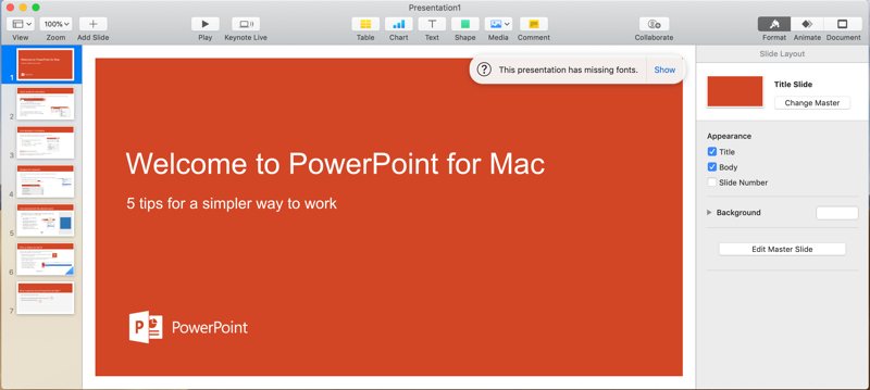 importación de powerpoint a keynote
