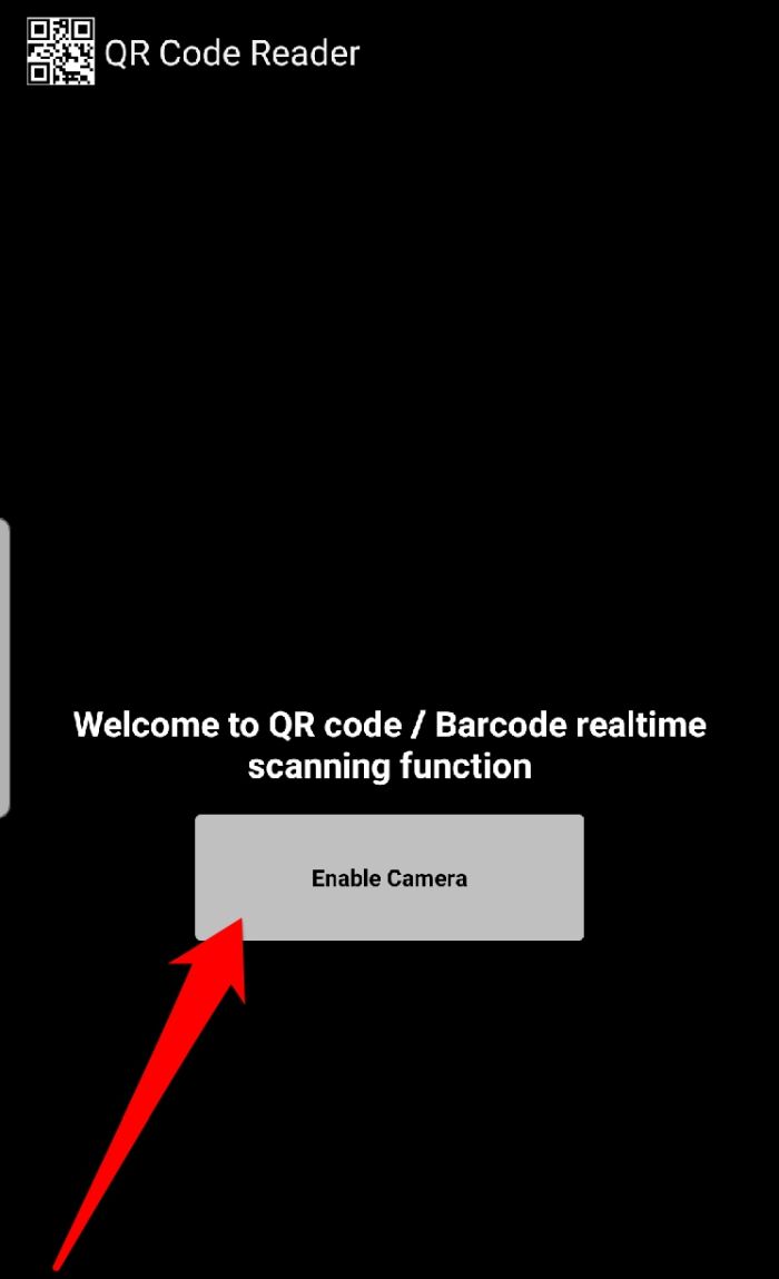 Leer código Qr Lector de código Qr de Android Habilitar cámara