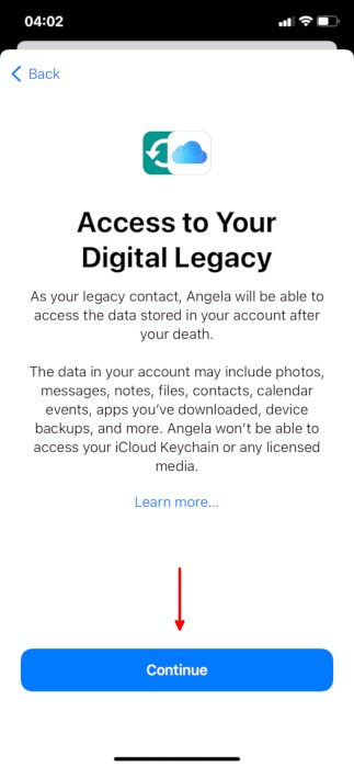 Digital Legacy Apple Ios Choose Legacy Contact Access