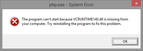Error de falta de Vcruntime140.dll Windows 10