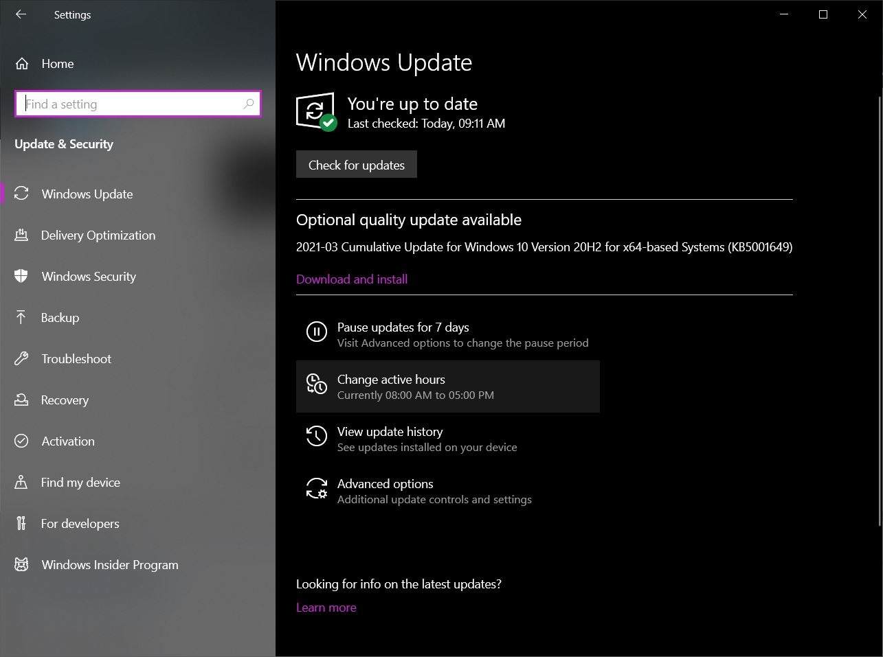 Actualización de Windows 1