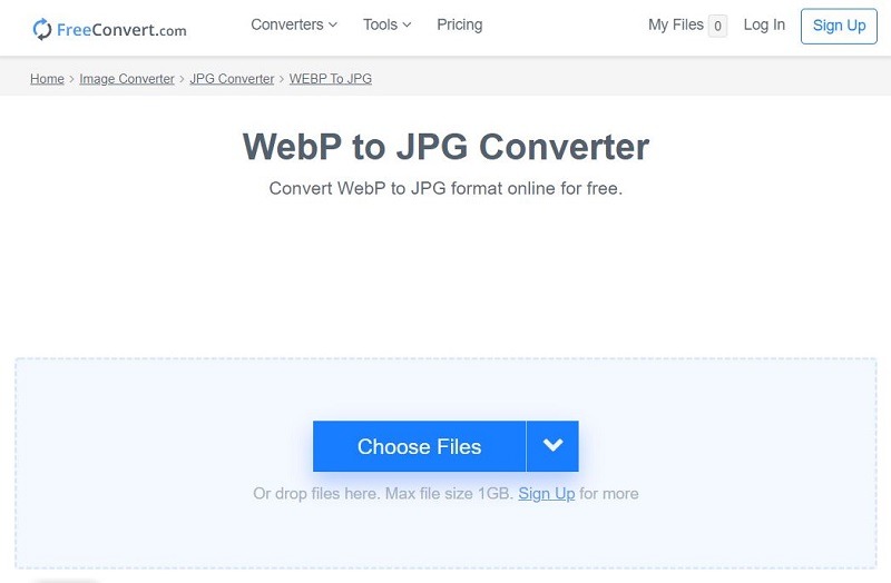 Freeconvert Convierte Webp a Jpg