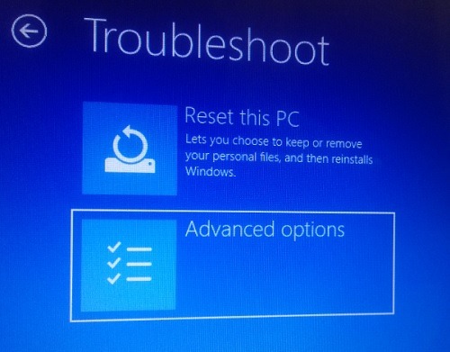 Opción avanzada Modo seguro Windows 10pc