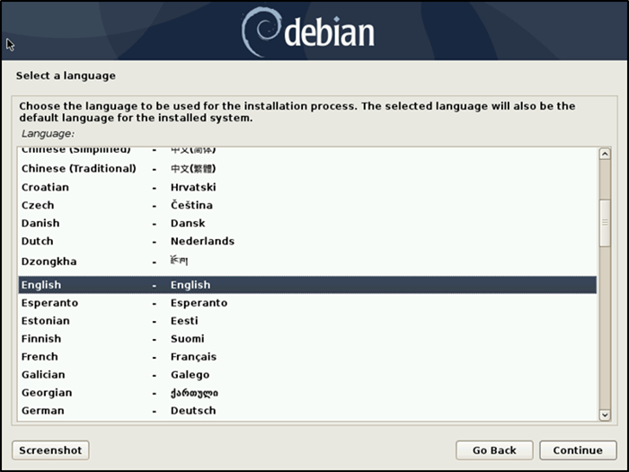 Inicio de instalación de Debian