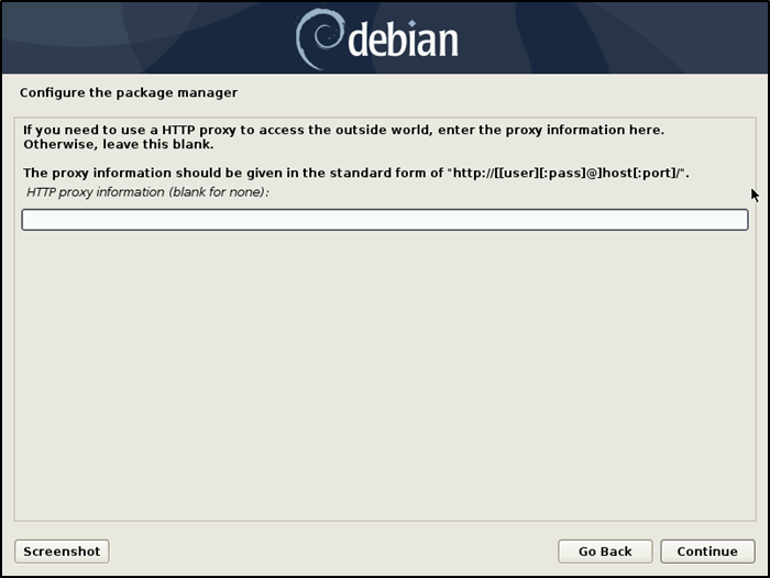 Proxy de instalación de Debian