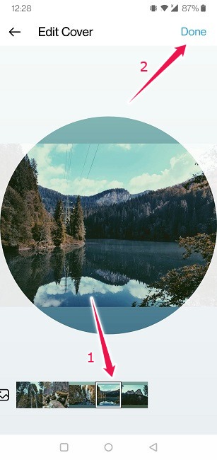 Cómo usar los aspectos destacados de Instagram Seleccione una nueva portada