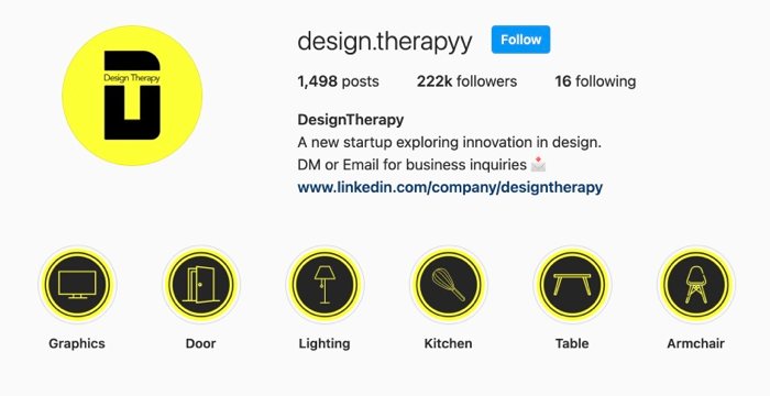 Terapia de diseño de momentos destacados de Instagram