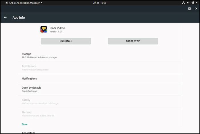 Android Juegos Linux Anbox Desinstalar aplicación