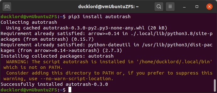 Mantenga Ubuntu limpio con la instalación de Autotrash Pip