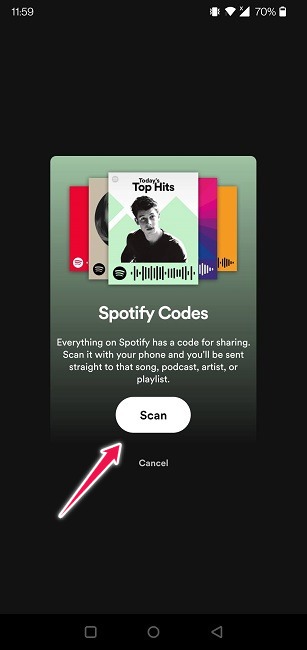 Cómo crear códigos de Spotify Ver escanear código móvil