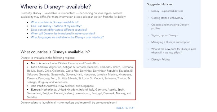 What You Need Disney Plus Countries
