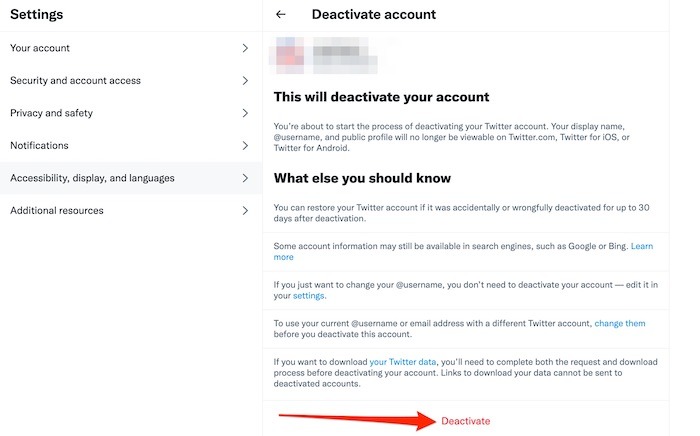 Delete Anything Twitter Account Deactivate Desktop