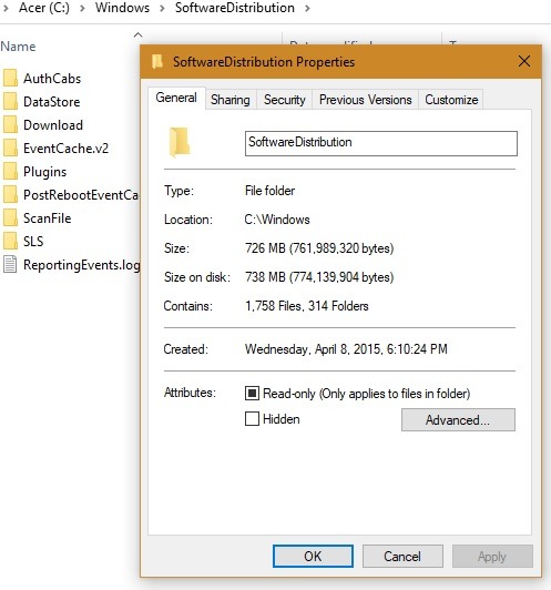 Propiedades de distribución de software de inicio lento de Windows