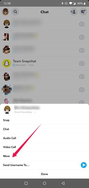 Cómo eliminar cosas en el mini menú del perfil de Snapchat