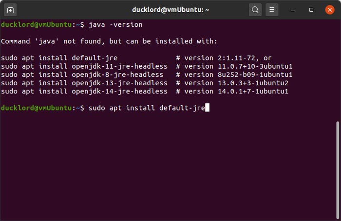 Instalar Jre en Ubuntu Instalar Jre predeterminado