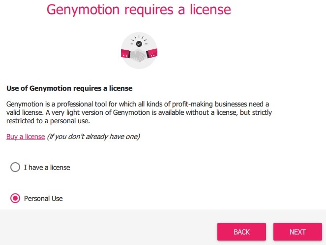 Genymotion Win10 Uso personal 1