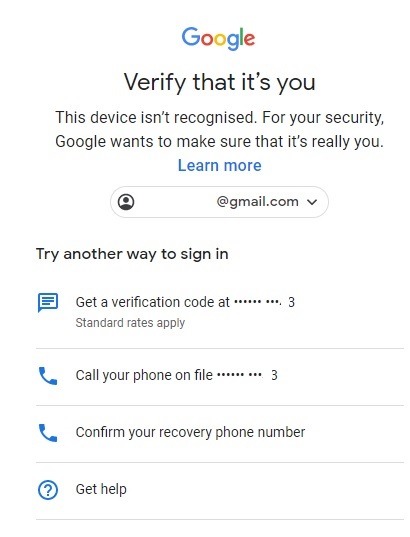 Código de verificación de demasiados intentos de Gmail