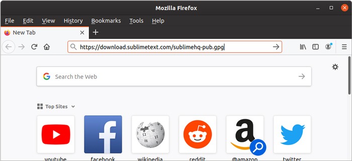 Url de clave de administración de GUI del repositorio de Ubuntu