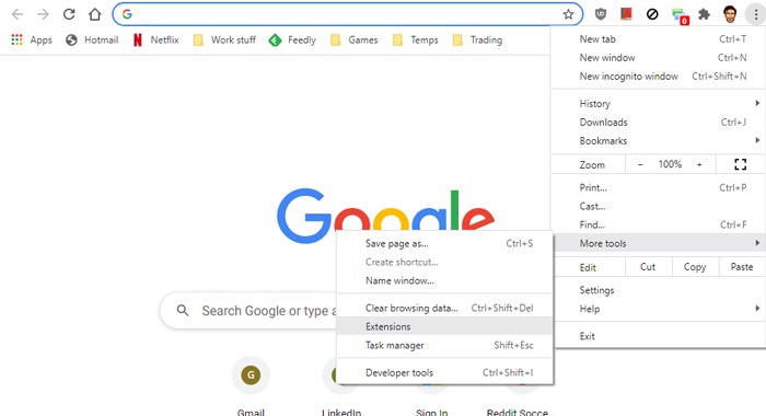 Scroll no funciona Chrome Más herramientas