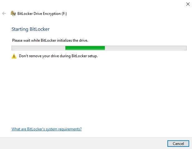 Cifrar unidad USB Unidad de Windows 10 Administrar configuración de Bitlocker