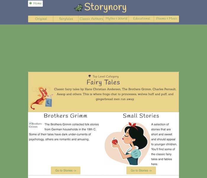 Mejores sitios Libros gratis para niños Storynory
