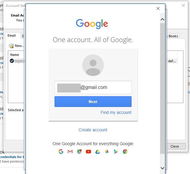 Gestión múltiple de Gmail Inicio de sesión en Outlook en Gmail
