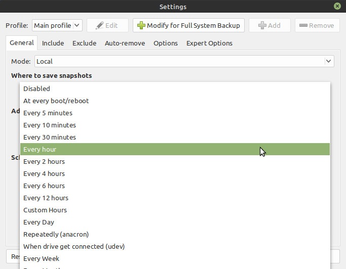 Alternativas de Linux Time Machine Back In Time Scheduling