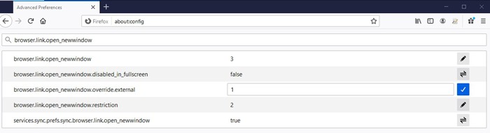 Firefox About Config Tips New Window Override