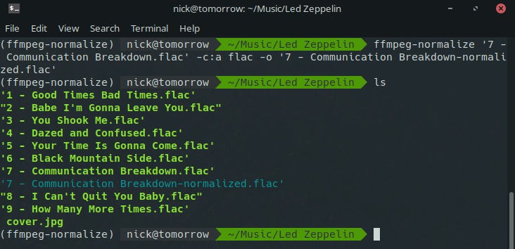 FFmpeg-normalizar archivo único FFmpeg-normalizar archivo único