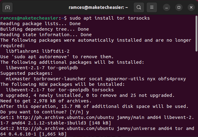 Monero Node Tor Linux 08 Instalación de Tor