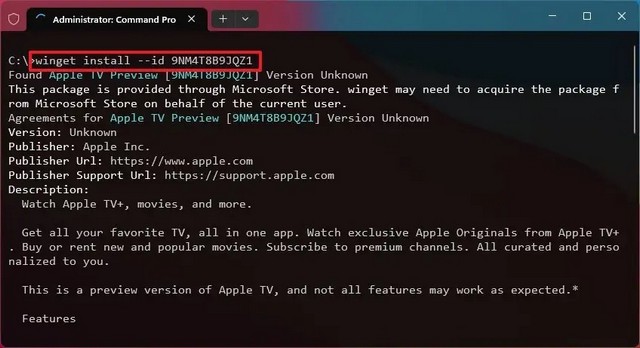 Instalar la aplicación Apple TV