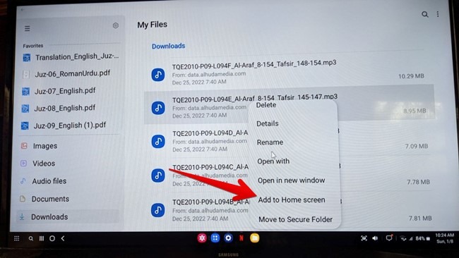 Samsung Dex File Add To Home Screen