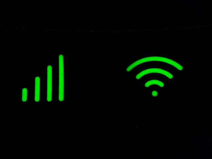 Wi-Fi y fuerza de la señal de datos Foto de stock