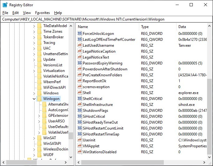 Inicio de usuario del registro de host de secuencias de comandos de Windows
