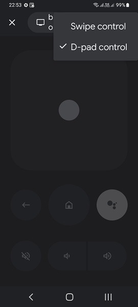 Android Phone Tv Control remoto Googletv Swpe Control a D Pad Control