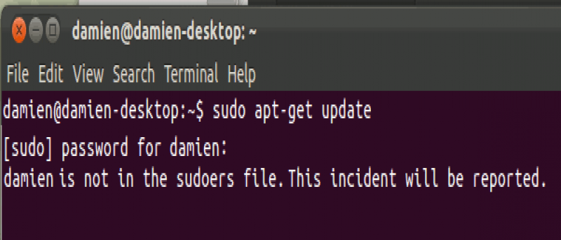 Arreglando "el nombre de usuario no está en el archivo sudoers.  Este incidente será reportado” Error en Ubuntu