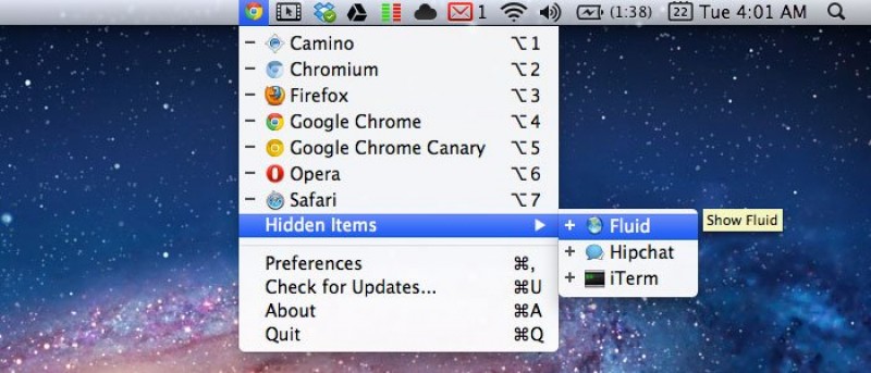 Cambie rápidamente el navegador predeterminado en Mac desde la barra de menú