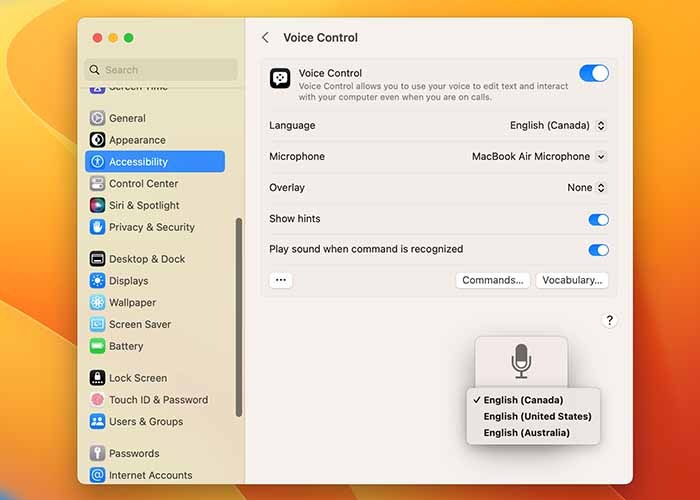 Using Voice Control On Mac Change Language Shortcut