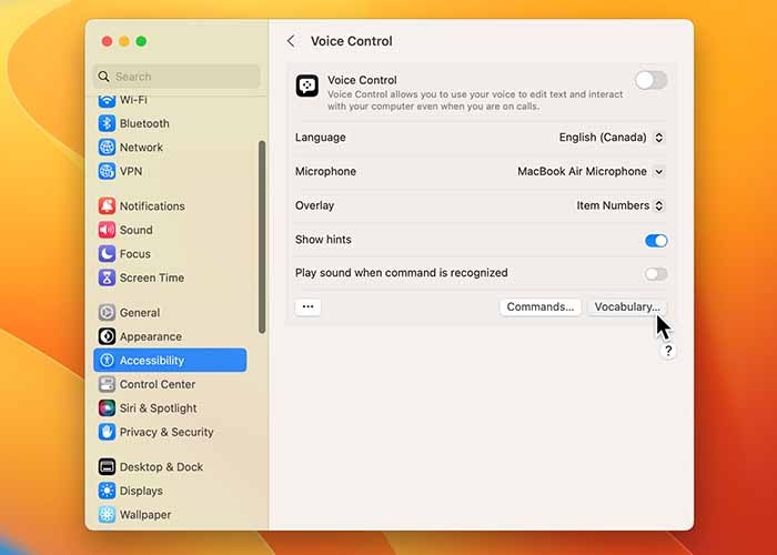 Using Voice Control On Mac Removing Vocabulary