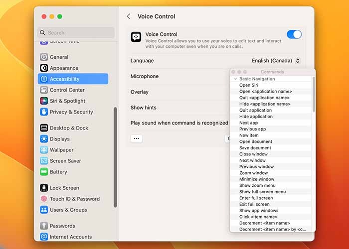 Using Voice Control On Mac Show Commands